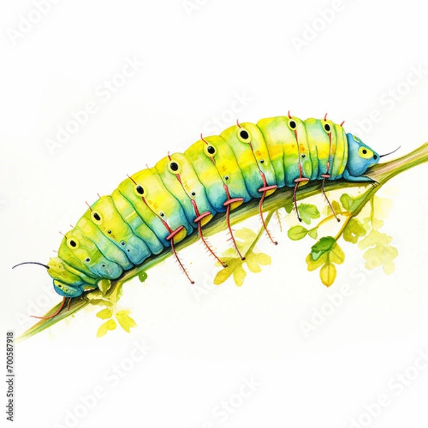 Obraz Watercolor Caterpillar without Background"