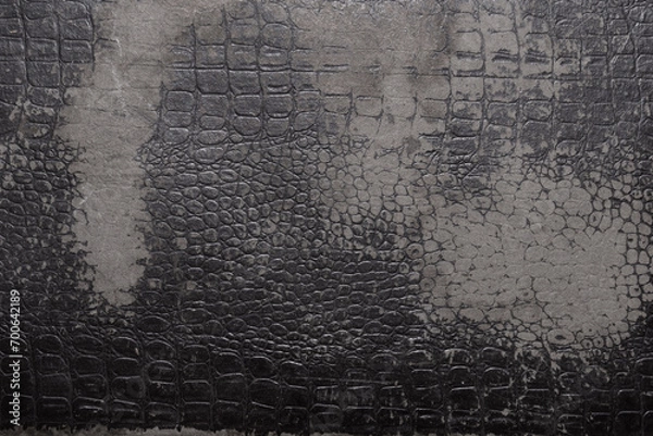 Fototapeta Old ancient leather pattern crocodile surface