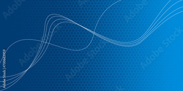 Fototapeta Abstract blue smooth wave line background