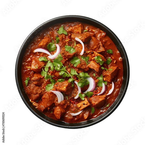Fototapeta Rogan Josh , top view, transparent background, isolated image, generative AI