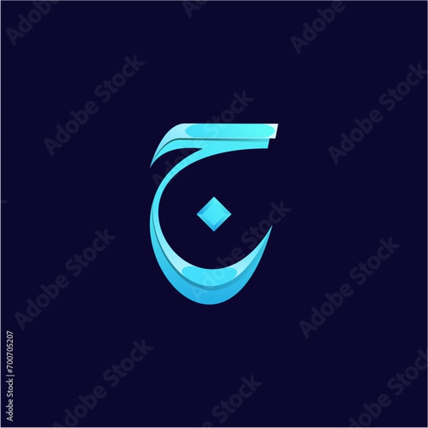 Obraz Vector logo illustration calligraphy hijaiyah arabic gradient colorful