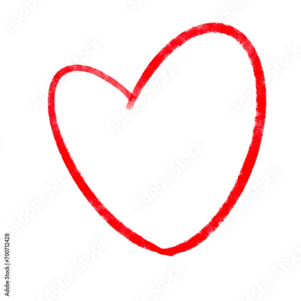 Fototapeta red heart shape icon, icon handwritten