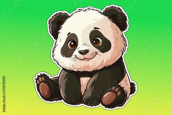 Obraz Panda sticker. Generative AI