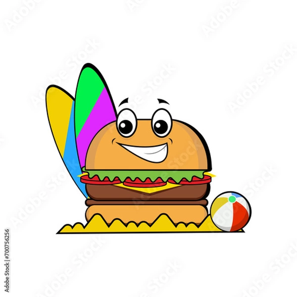 Fototapeta beach burger illustration