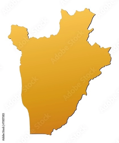 Fototapeta Burundi map filled with orange gradient. Mercator projection.