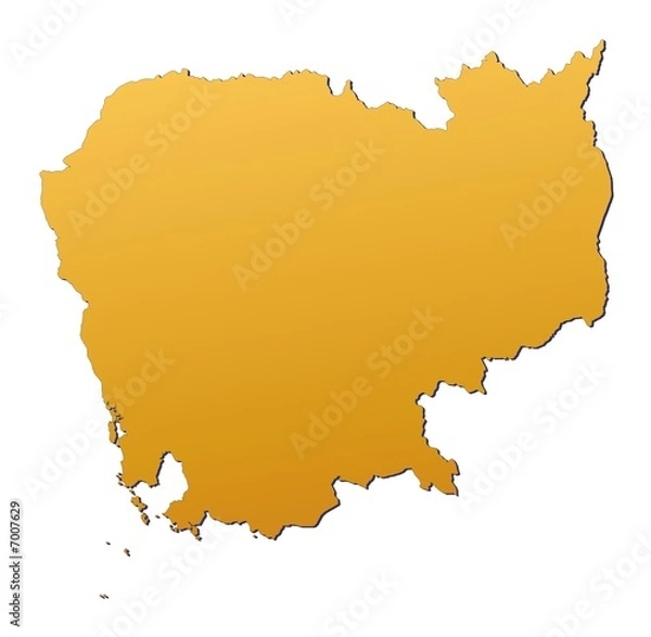 Fototapeta Cambodia map filled with orange gradient