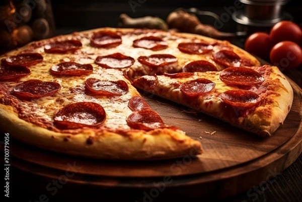 Fototapeta pizza on a board