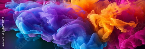 Fototapeta colorful smoke on the black background