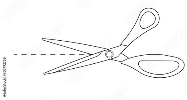 Fototapeta Cutting scissors icon vector