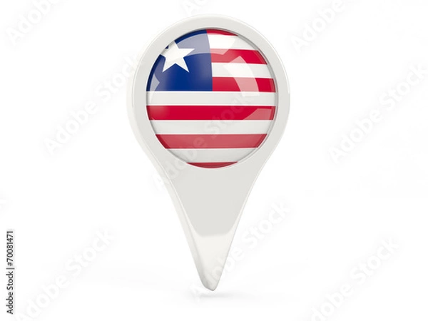 Fototapeta Round flag icon of liberia
