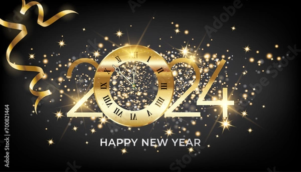 Obraz Happy new year 2024 shine background or happy new year 2024