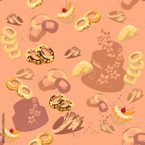 Obraz Seamless design with pastries