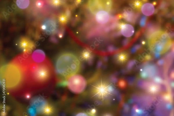 Obraz Blurred christmas lights background