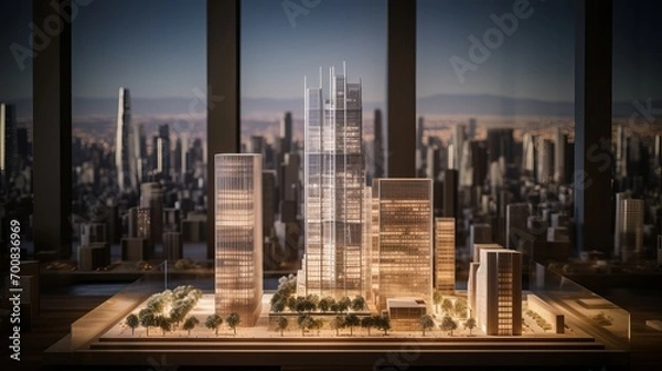Fototapeta Unveiling the Future: A Masterpiece in the Making - Architectural Brilliance at its Finest