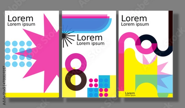 Fototapeta Risograph cmyk editorial vector design