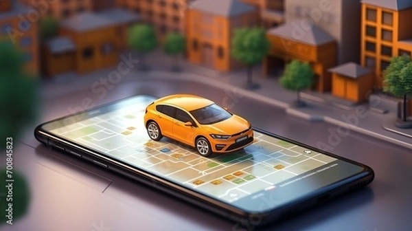 Fototapeta Unlock Your Adventure: Seamless Car Rentals at Your Fingertips with our Cutting-Edge App