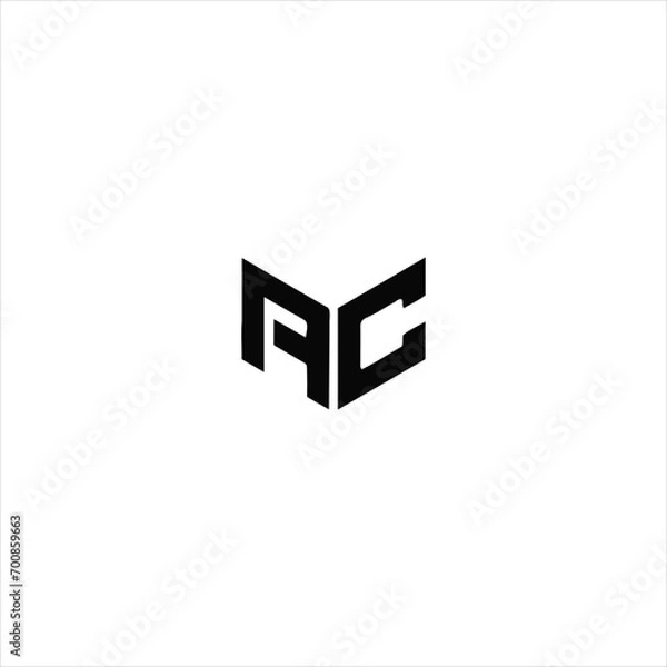 Fototapeta AC logo. A C design. White AC letter. AC, A C letter logo design. Initial letter AC  linked circle uppercase monogram logo. A C letter logo vector design. top logo, Most Recent, Featured, 