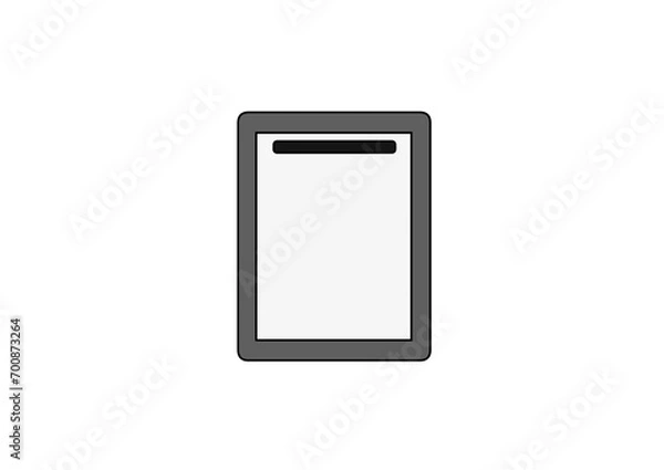 Fototapeta 習字の半紙と下敷きと長い文鎮のイラスト