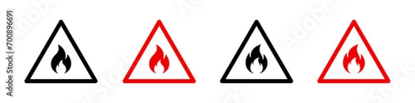 Obraz Fire warning sign set