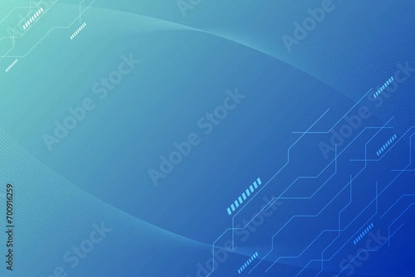 Obraz Blue Technology background with Network particles element. Future concept template with free space for edit and design.  Business science idea.