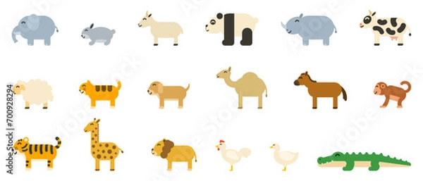 Fototapeta cute animal vector collection set
