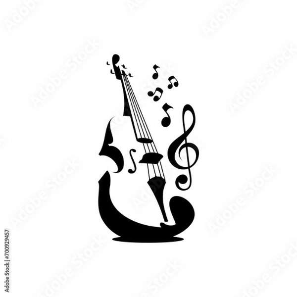 Fototapeta Violin vector design on white background 