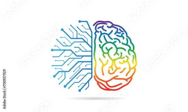 Obraz Abstract brain left and right functions concept. EPS. Vector design.
