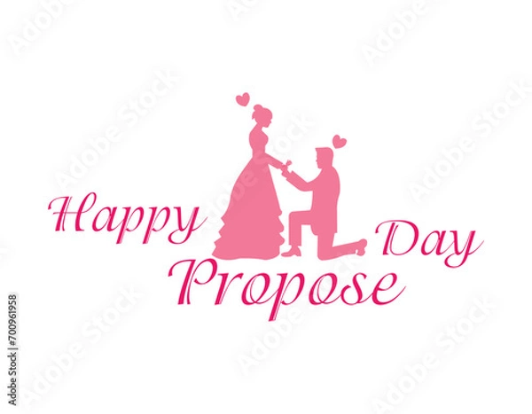 Fototapeta Happy Propose Day, Happy Teddy Day, Happy Valentine Day, Happy Chocolate Day, Happy Rose Day, Happy Hug Day and Happy Kiss Day logo design vector illustration