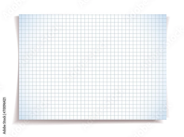 Fototapeta White squared notebook paper on white background