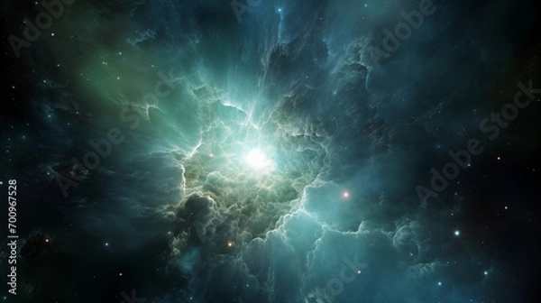 Fototapeta Nebula clouds in space, ai-generated