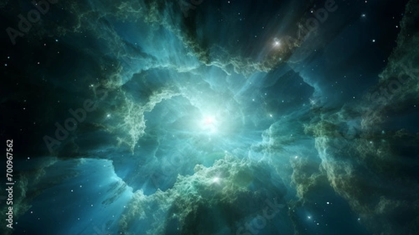 Fototapeta Nebula clouds in space, ai-generated