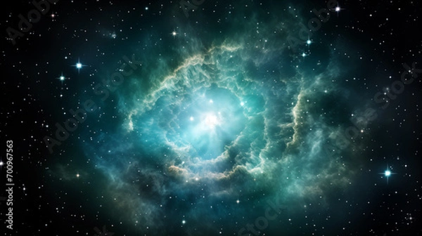 Fototapeta Nebula clouds in space, ai-generated