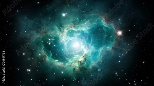 Fototapeta Nebula clouds in space, ai-generated