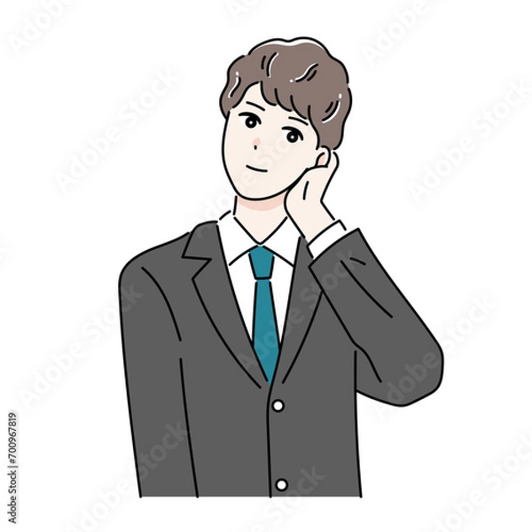 Fototapeta かっこつけたポージングをしているビジネスパーソンのイラスト