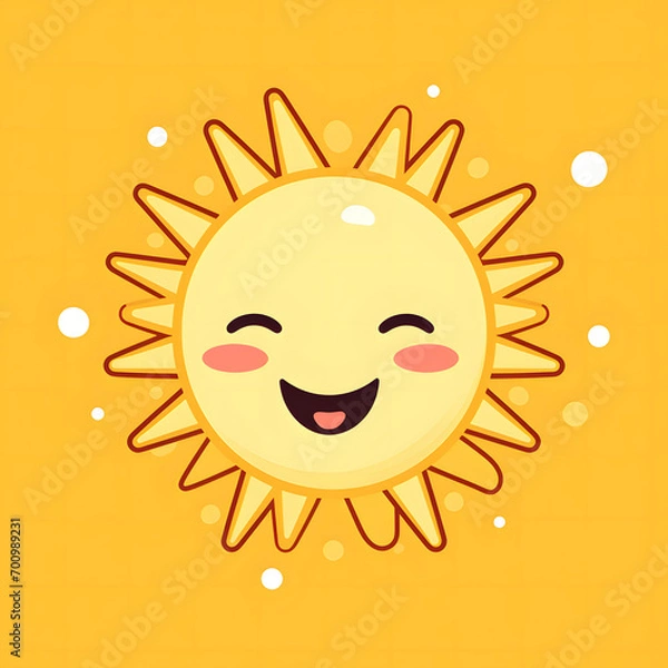 Obraz A sun with cartoon face.