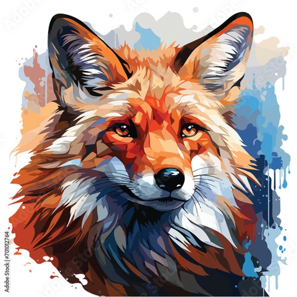 Fototapeta a fox vector pop art style vector illustration. colorful animal art
