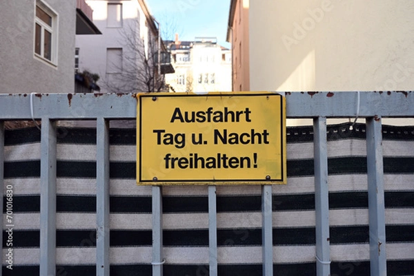 Obraz Ausfahrt frei halten Schild