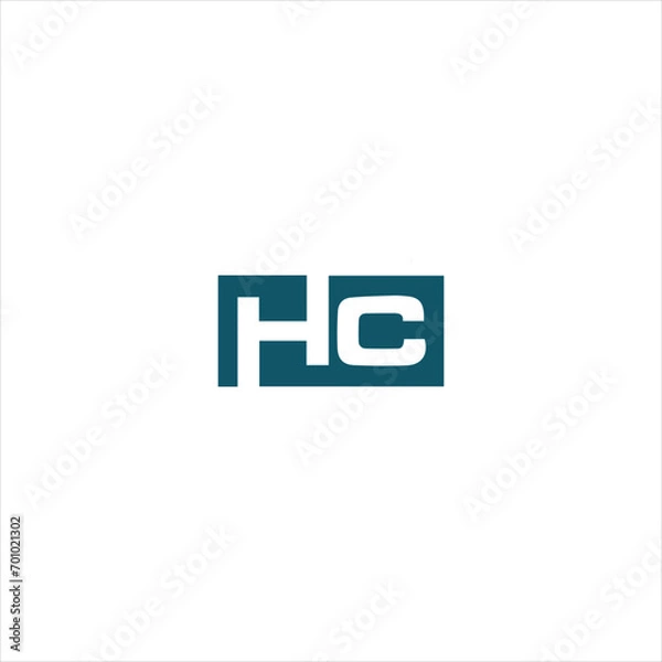 Fototapeta HC logo. H C design. White HC letter. HC, H C letter logo design. Initial letter HC  linked circle uppercase monogram logo. H C letter logo vector design. top logo, Most Recent, Featured, 