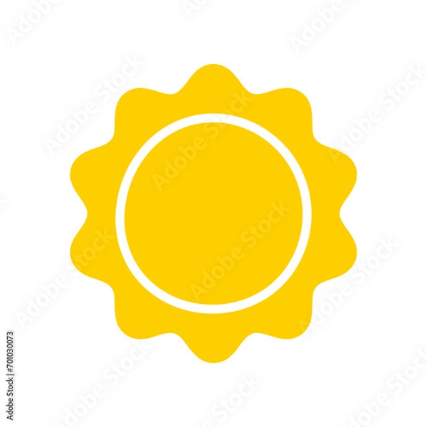 Fototapeta Sun icon. The silhouette of the sun shining brightly on a spring morning