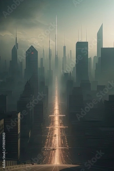 Fototapeta Città distopica