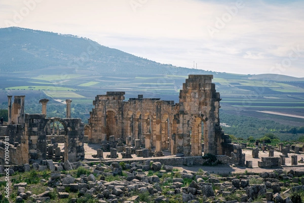 Obraz モロッコの古代ローマ遺跡ヴォルビリス遺跡