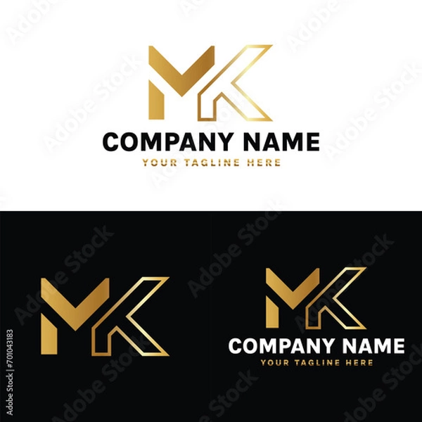 Obraz Mk letter initial logo design template