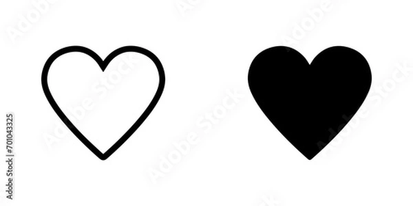Fototapeta Heart icon vector. Love sign symbol vector. Heart vector icon illustration isolated on white background