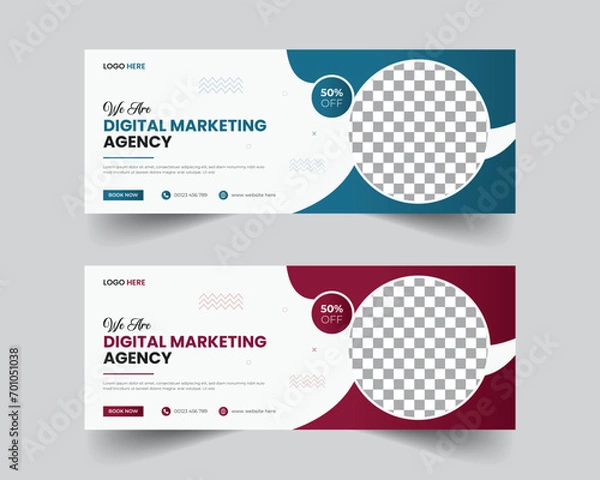 Fototapeta Creative Business Facebook Cover Design.template unique modern design.