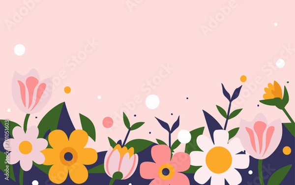 Fototapeta Valentine's day, women's day, spring abstract background poster with copy space. Good for postcards, email header, wallpaper, banner, events, covers, advertising, and more.