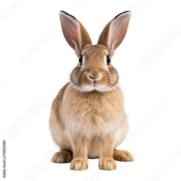 Fototapeta Rabbit looking forward on transparent Background