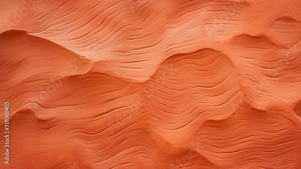Fototapeta orange brown clay texture, wet clay pattern, dirt and sand, texture from nature, close-up picture of an abstract desert pattern, ripple of sand
