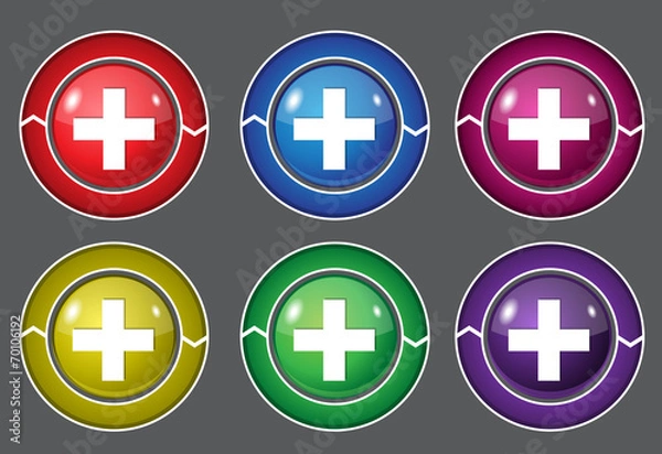 Fototapeta Plus Circular Vector Colorful Web Icon Set Button