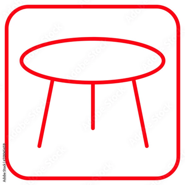 Fototapeta table red icon
