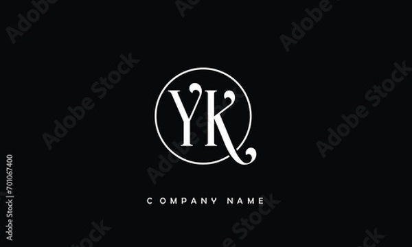 Fototapeta YK, KY, Y, K Abstract Letters Logo Monogram
